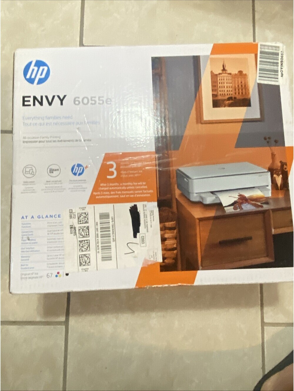 HP ENVY 6055e (223N1A) Wireless Color Inkjet All-In-One Printer New Sealed